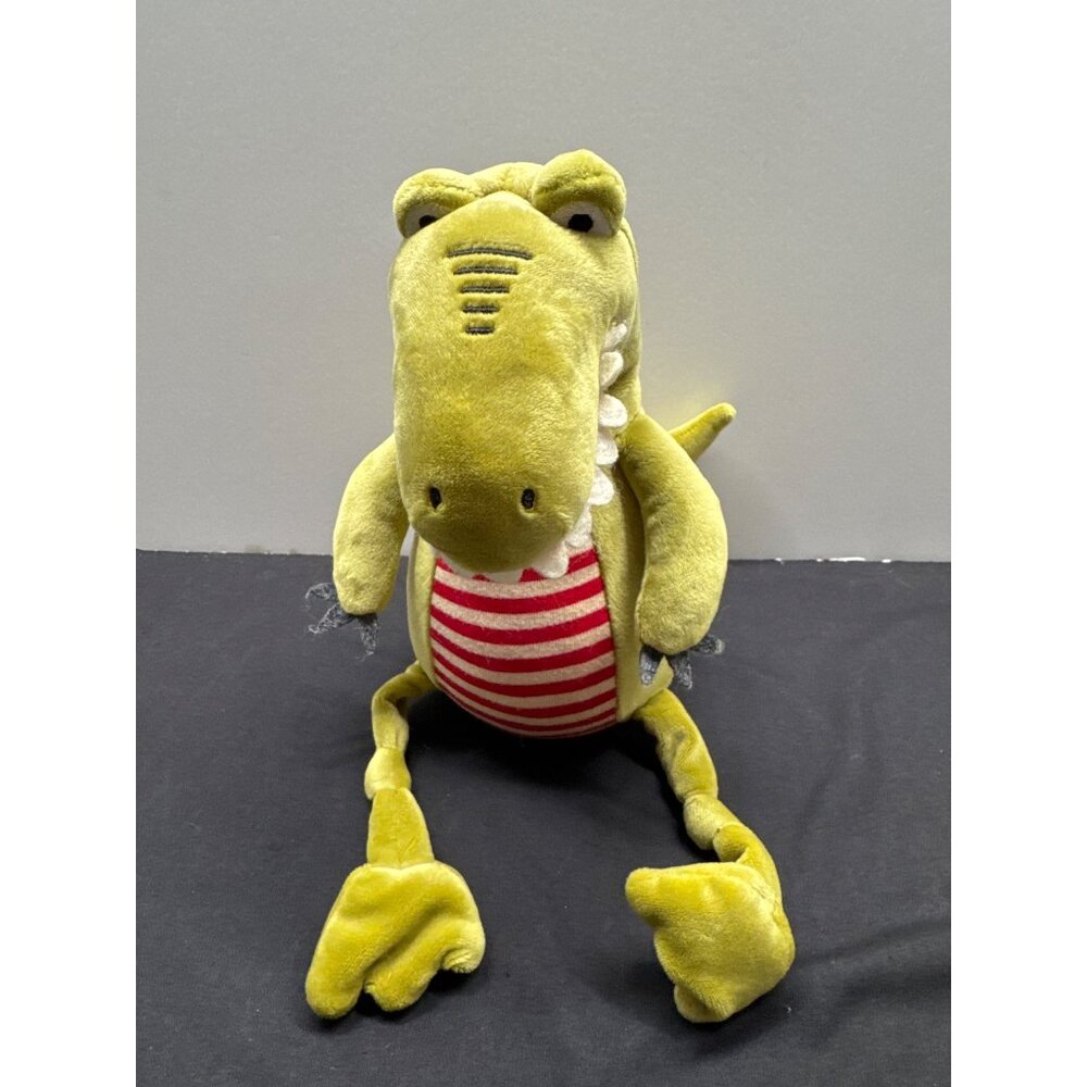 Bunnies By The Bay Later Green Gator Red Cream Stripes Knotted Legs Plush